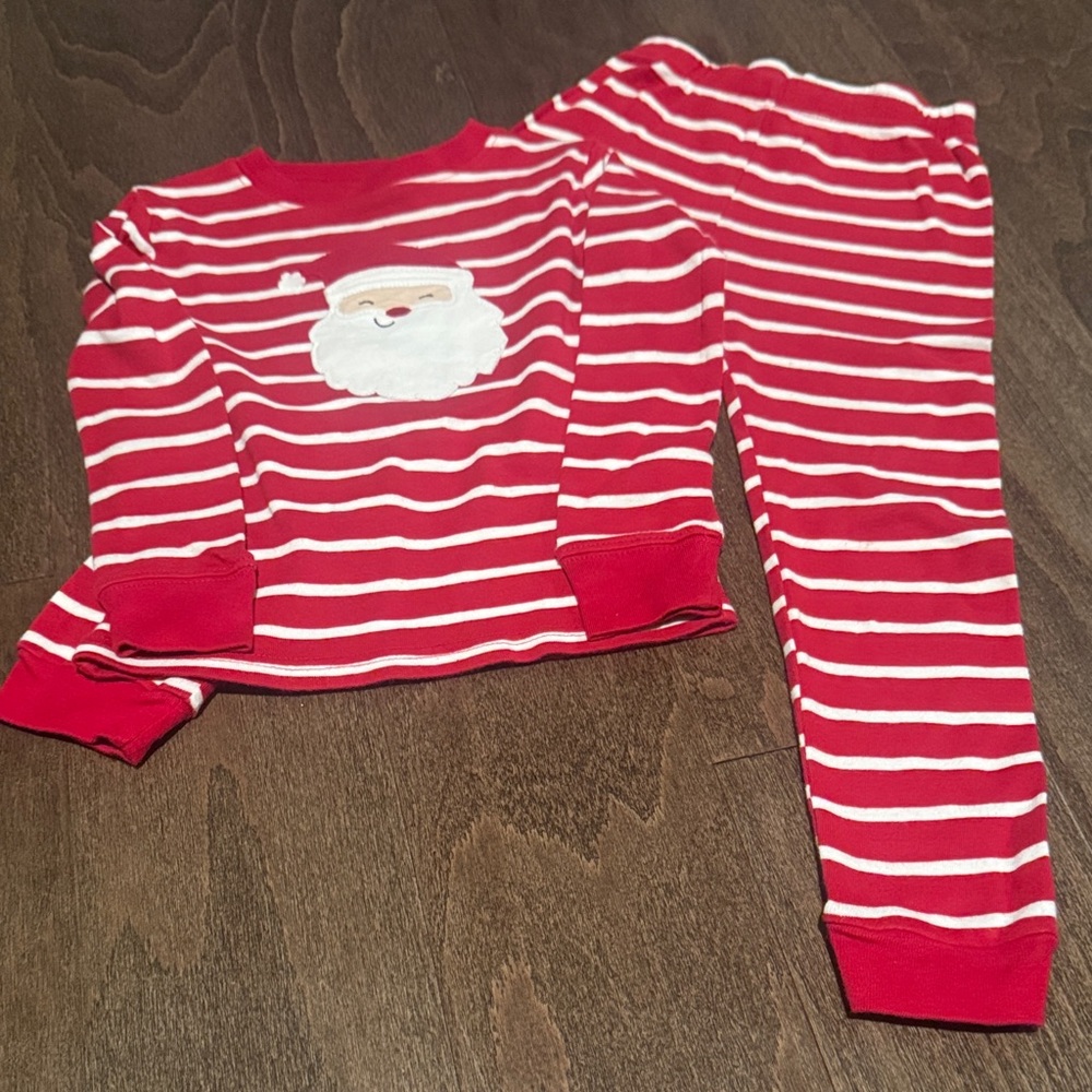 Carter's Red and White Striped Santa Pajama Set